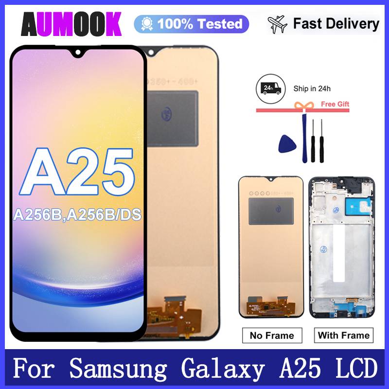 New AMOLED Display For Samsung Galaxy A25 5G LCD Display Touch Screen Digitizer For Samsung A256E A256B A256U Display Replacemen