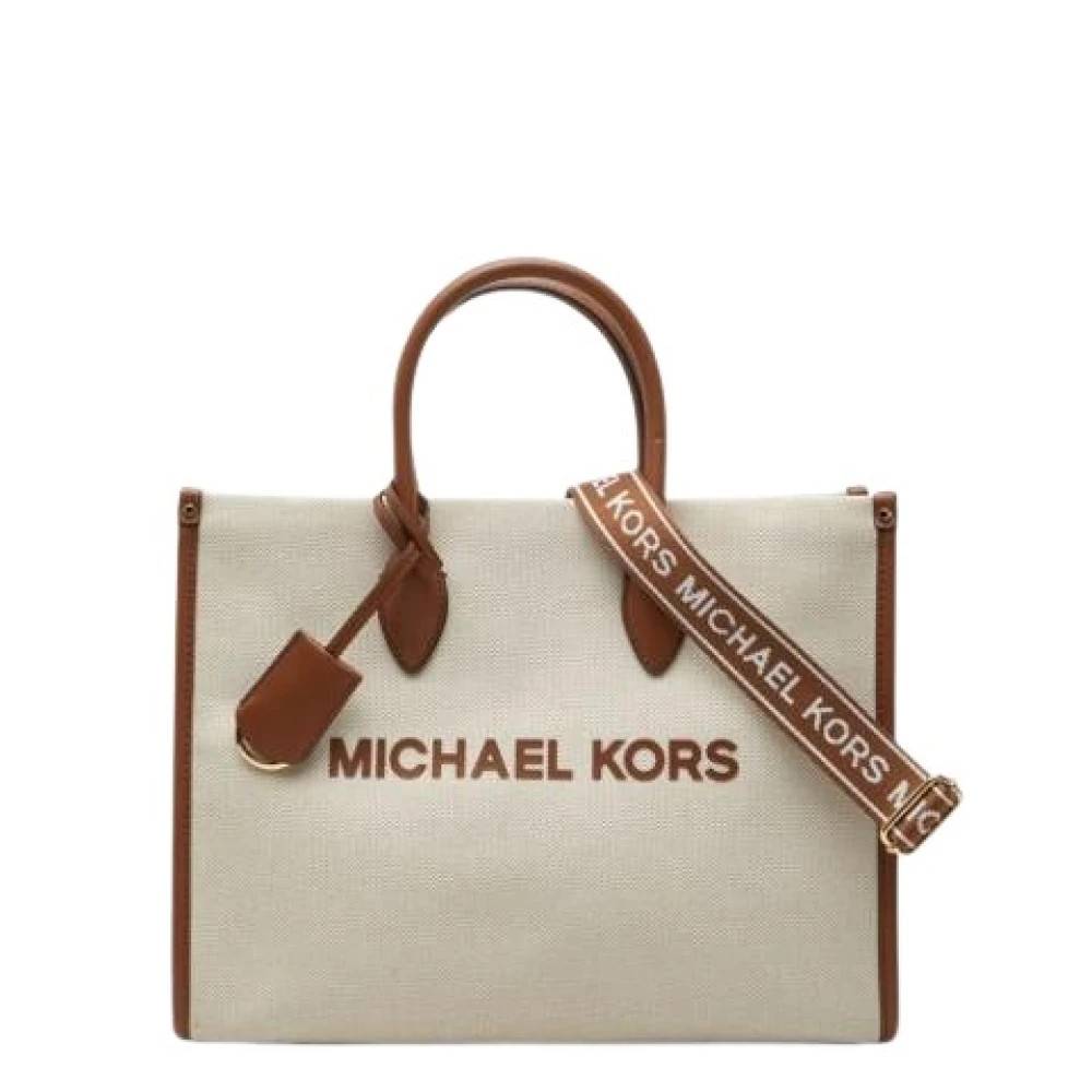 Michael Kors Pre-owned Pre-owned Canvas Skuldertaske - Vintage - Dame - Beige - ONE SIZE - Uld