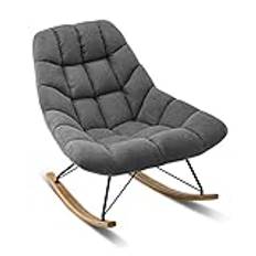 Sammets gungstol Nursy Glid Chair Fåtölj Comfy Mid Back Rock Chair w Massivt trä Base Modn Lazy Soffa Stol för Vardagsrum Sovrum