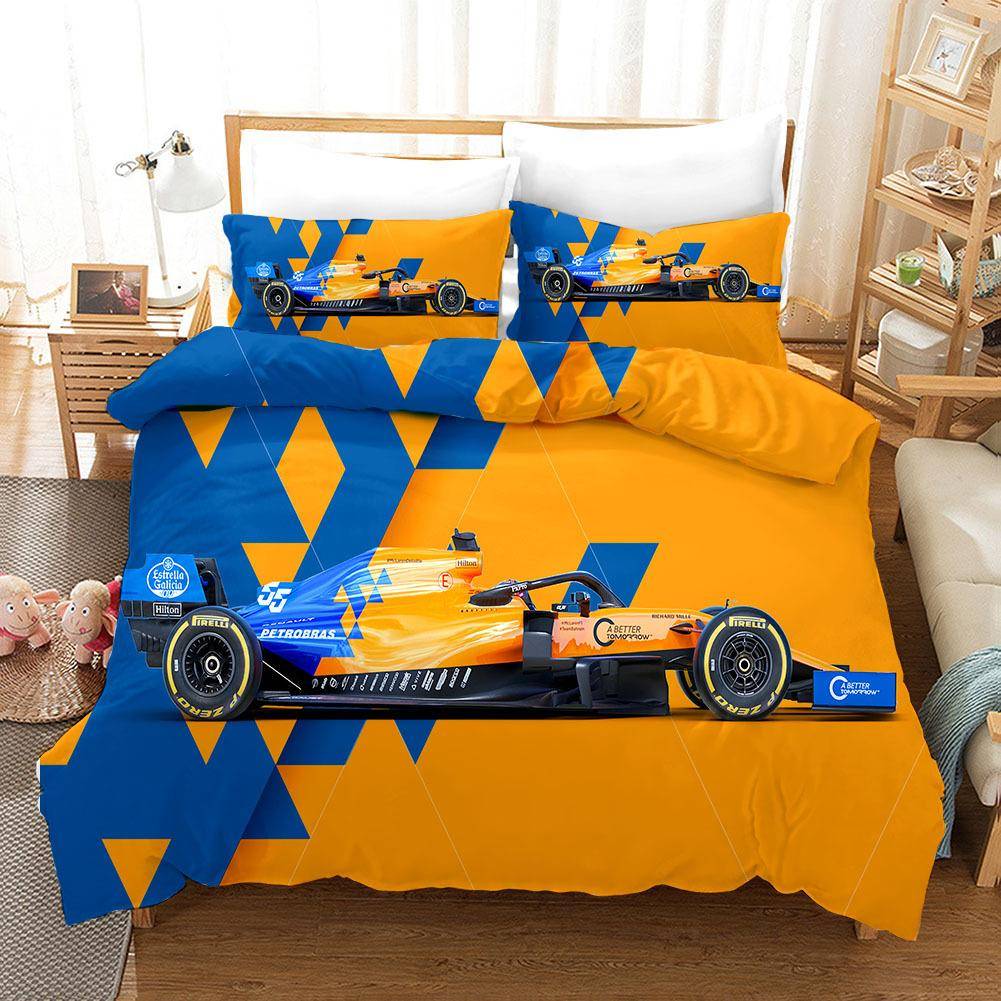 Röd Racerbil 3D Barn Pojke Sängkläder Set F1 Spel Racer Tryck Påslakan 2/3st Sängkläder med Örngott Enkelsäng Dubbelsäng Överkast 240cm
