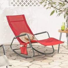 Terrassstol och gungstol - Röd