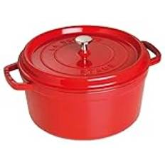 STAUB emaljerad gjutjärnsgryta/Cocotte, Diameter: 28 cm, 6,7 l, körsbärsröd