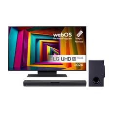 LG 43" 4K LED TV 43UT91006LA + SQC1 2.1 soundbar ➞ På lager - klar til levering og afhentning