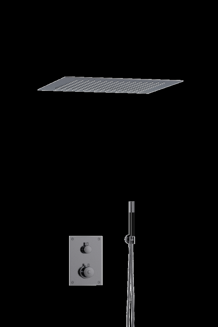 Tapwell Takduschpaket ED2 för Inbyggnad 50x50 cm (Black Chrome)