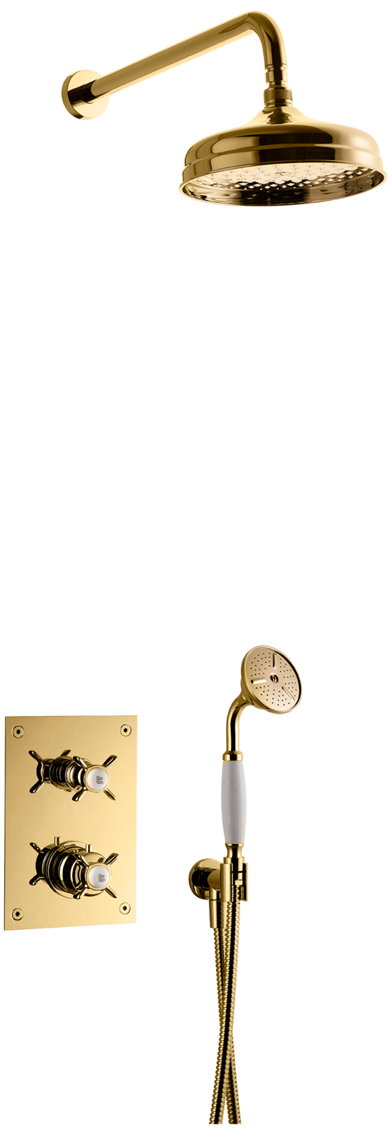 Tapwell Takduschset BOX0268 Classic Edition 2 för inbyggnad (Mässing)