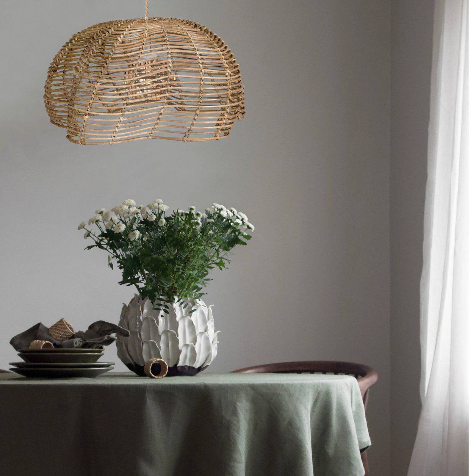 PR Home Hänglampa Mayla, dimbar, Ljust trä, Vardagsrum / matsal, Trä, Pendellampa