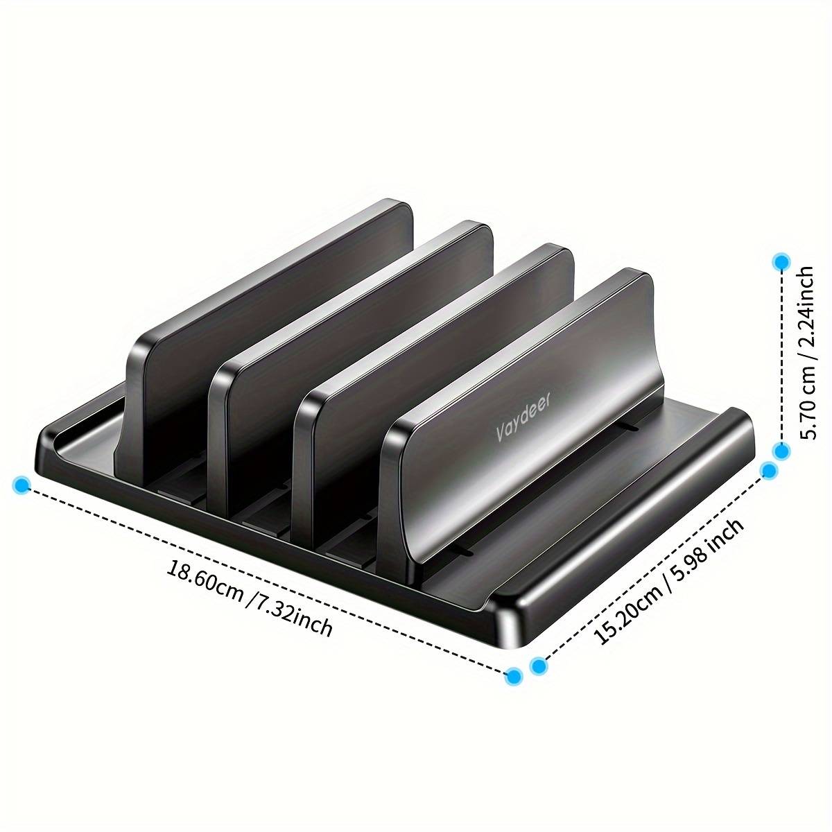 TEMU 1pc Vaydeer 2/3-slots Vertical Laptop Stand Made Of Premium Abs Plastics 5 In 1 -saving Adjustable Desk Organizer For All //surface