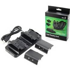 Dockningskontroll laddare +2x laddningsbara batterier för xbox one laddningsbart batteri laddningsdocka!