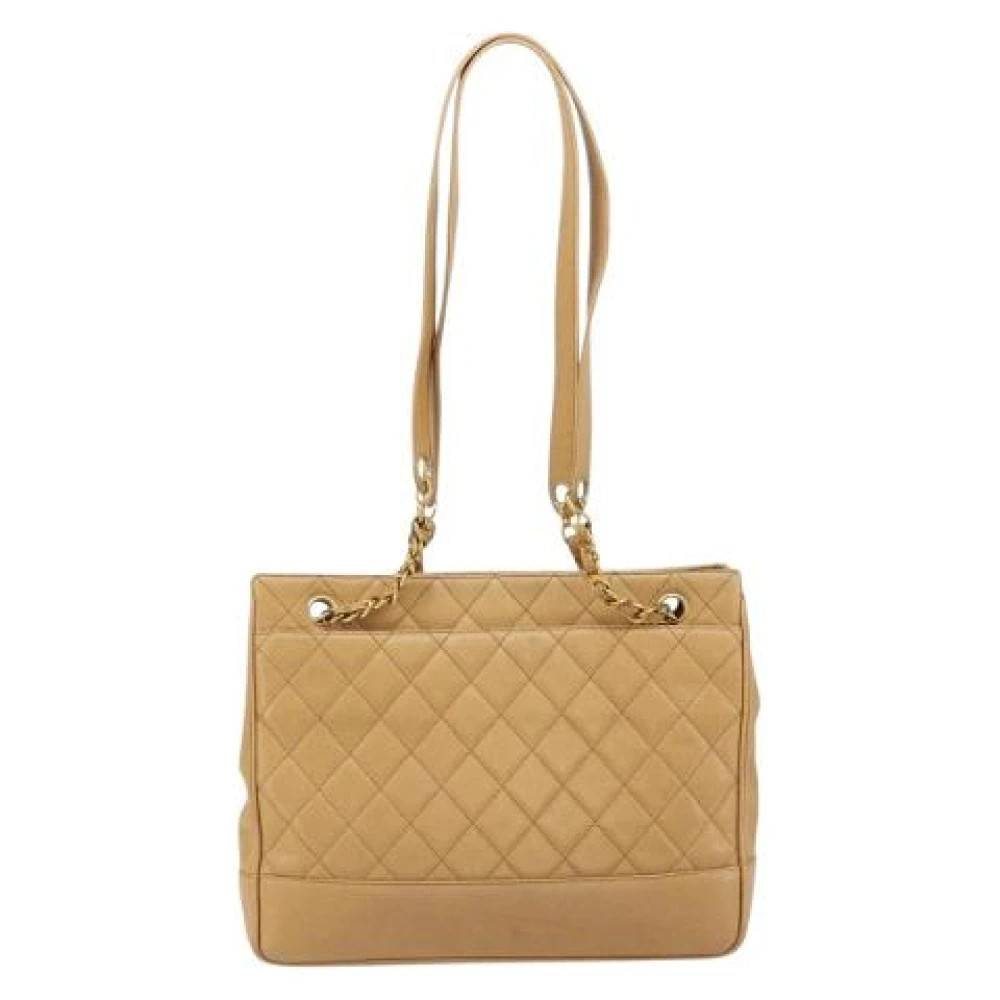 Chanel Vintage Pre-owned Vintage Skuldertaske - Vintage - Dame - Beige - ONE SIZE - Uld