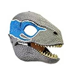 Teahutty dinosauriemask huvudbonad, halloweenfest latex djur T-rex dinosaurie huvudmask fest maskerad mask dinosaurie rollspel rekvisita med öppnande käke, lätt att bära