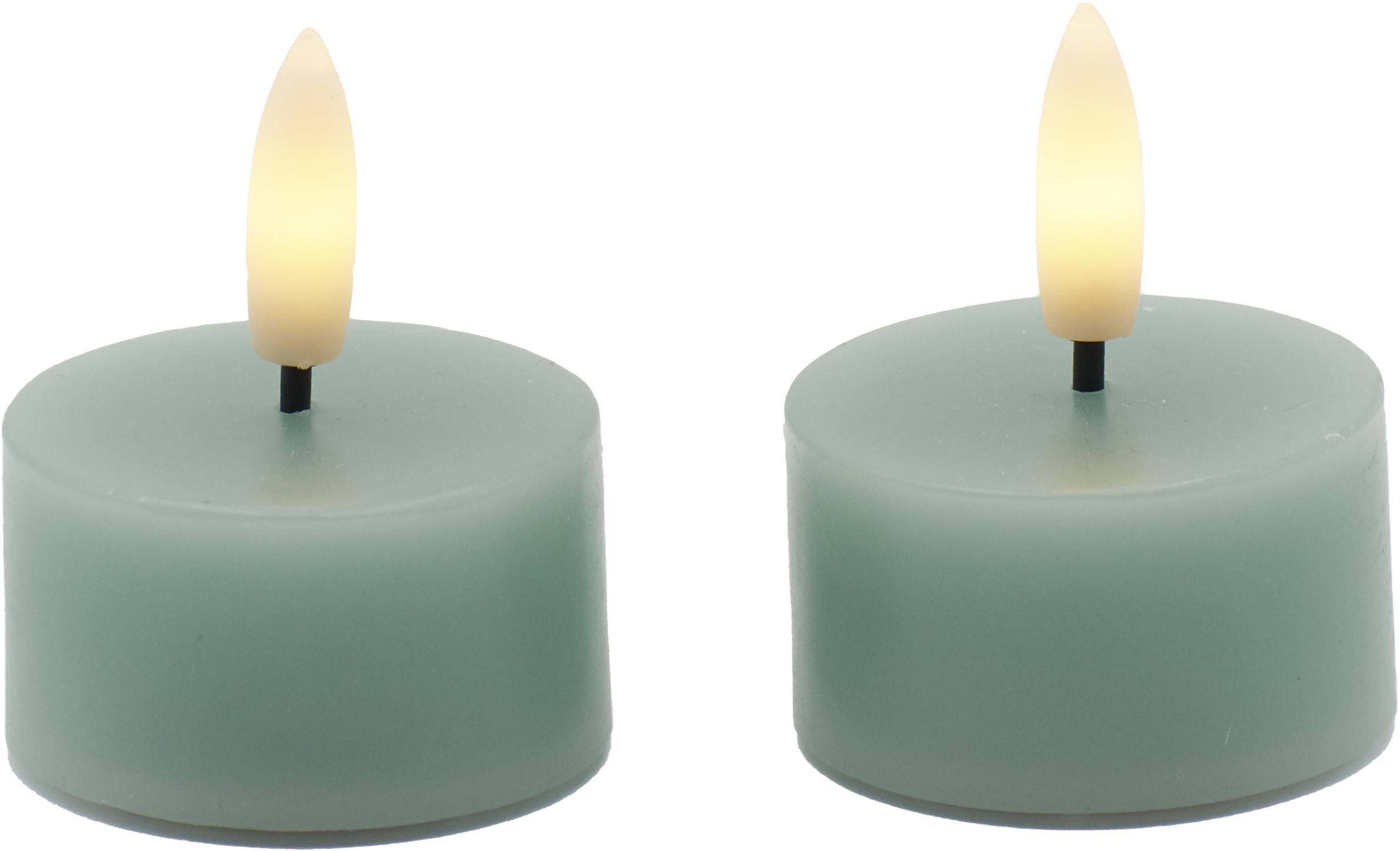 Sirius Sille Fyrfadslys 2 stk. sæt, Ø4,5xh2,2cm, Sandy Green - Ø4.5xH2.2cm Led Värmeljus Från Magasin - 0008 (Ø4.5xH2.2cm)