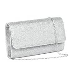 OSDUE Clutchväska för kvinnor, glitterkuvert Clutchväska med avtagbar kedjerem, eleganta paljetter, kvällsclutch för bröllop Bröllopsbal Cocktailparty, kvällsväska för damer