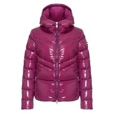 Down Jacket With Fixed Hood In Shiny Fabric Dam, 40, POPSTAR