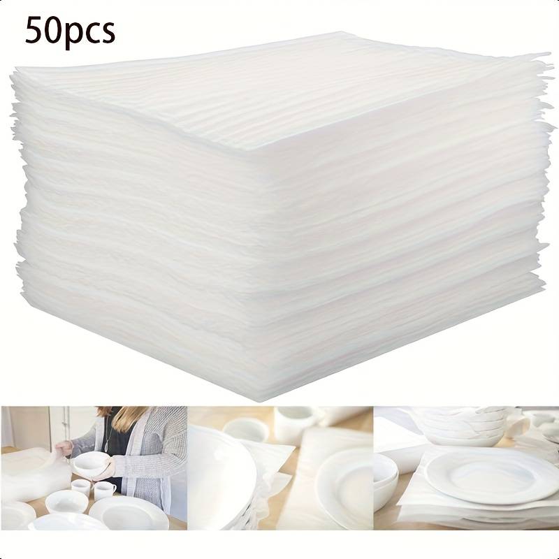 Foam Packaging Sheets, 12-inch Packing Supplies Can Protect Fragile Items Such As Tableware, Glasses, Plates, And Moving Boxes, White, 50-pack