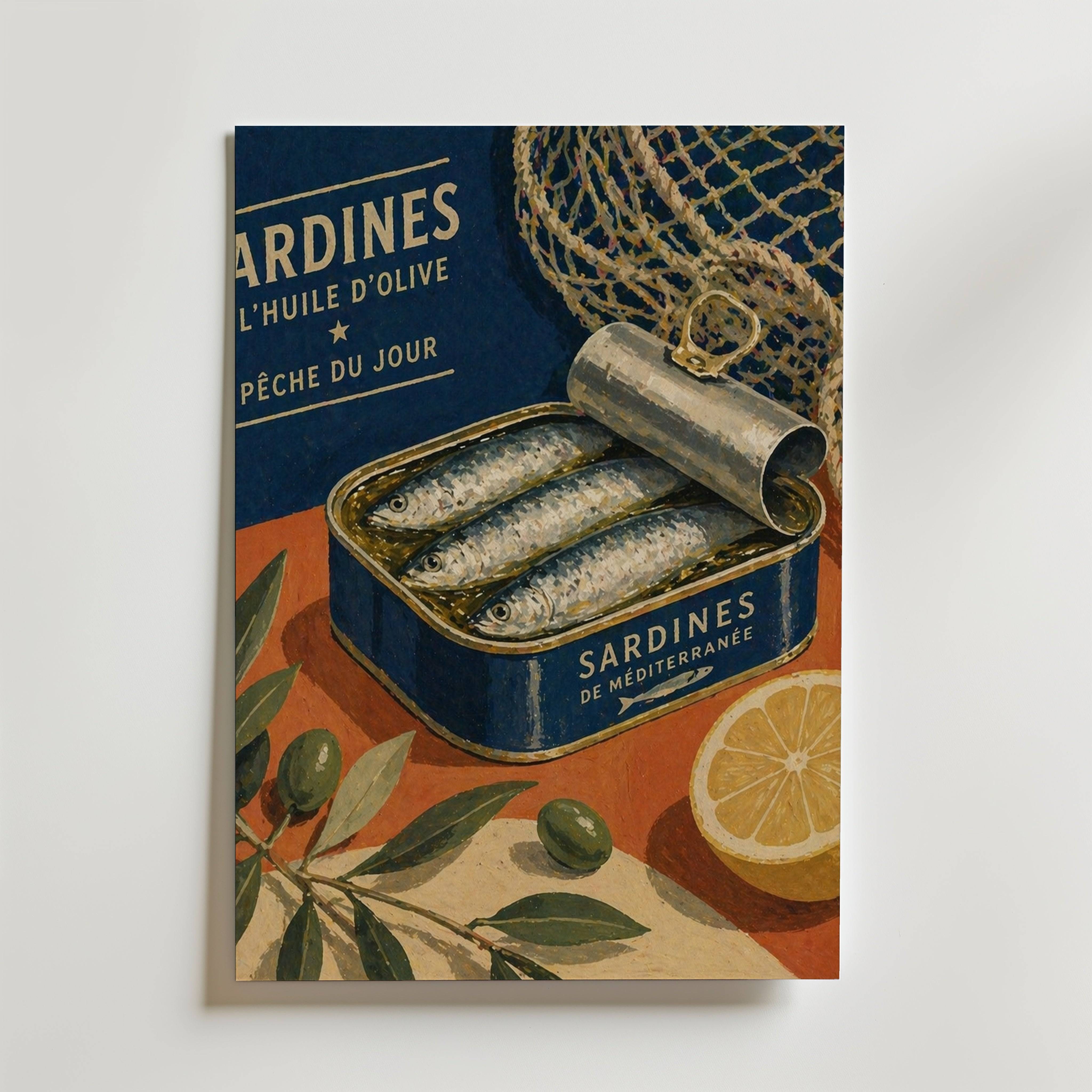 Sardines du Jour Poster - Premium Canvas 40x50 cm