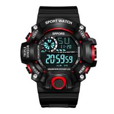 and Couple Sports High Junior High Waterproof Simple 50 Water LED Entrance High Junior High Birthday XINGYOU Men's Women's Watch, Watch, Girls, Boys, röd