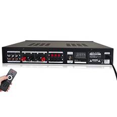 HiFi-förstärkare, stereo, 600 W-förstärkare, Bluetooth 5-kanal, digital effektförstärkare, ljudförstärkare, FM/AM-radio, stöd med LED-skärm, för karaoke, sammankomster med mera.