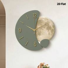 1 st platt 2D skandinavisk väggklocka tyst svepande rörelse ramlös modern design ultratunn nordisk stil heminredning för vardagsrum sovrum café kontor - Multifärgad (Multi-size)