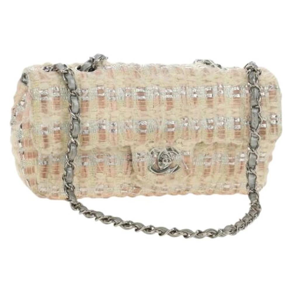 Chanel Vintage Pre-owned Vintage Canvas Shoulder Bag - Vintage - Dame - Lyserød - ONE SIZE - Uld