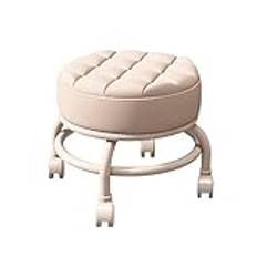 Low Rolling Stool Rolling Stool With Wheels and Comfortable Thickened Sponge Cushion,Low Pedicure Stool (T) (F) (Q)