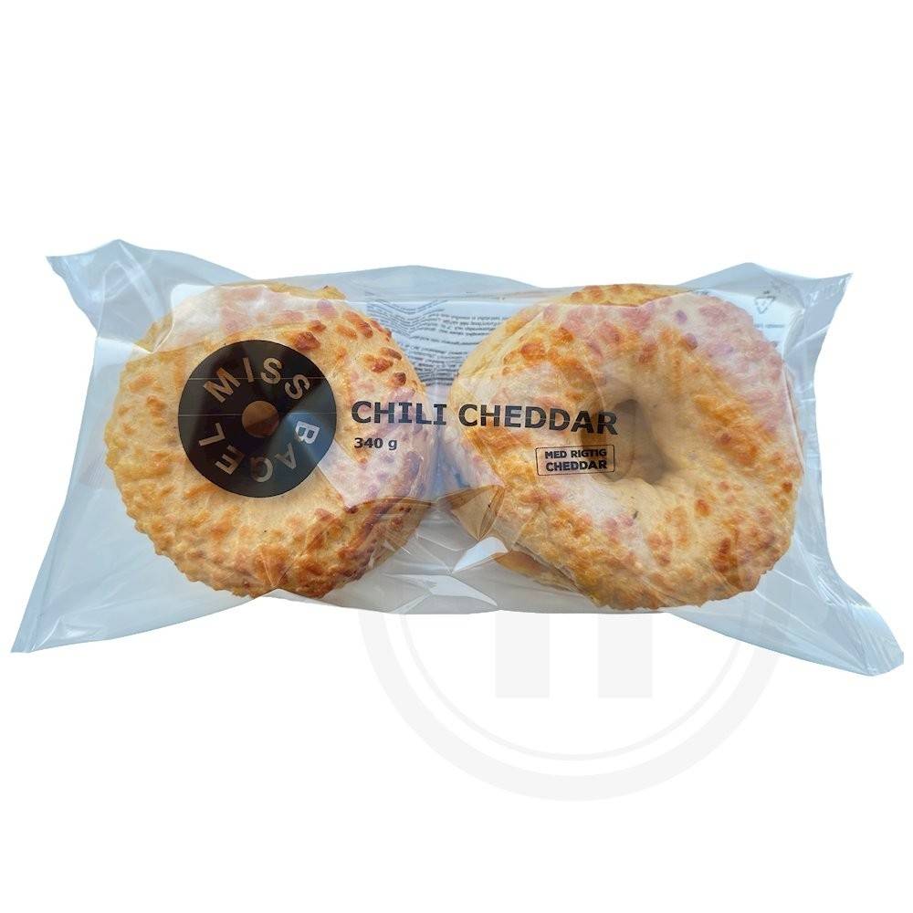 Bagel m. chili og cheddar