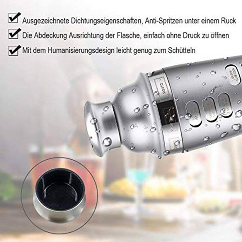 700 ml Cocktail Shaker Mätning av rostfritt stål Bar Drink Mixer Bartender Sil Dryck Mixer Set silver