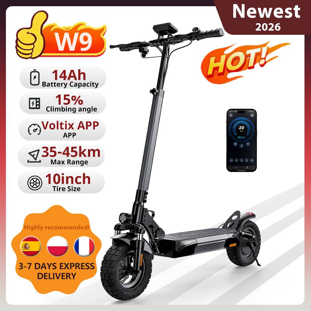 W9 10 inch Off Road Electric Scooter 1000W Rear Motor 48V14Ah Battery 45km/h 35-45KM Range Dual Disc Brakes With APP E Scooter