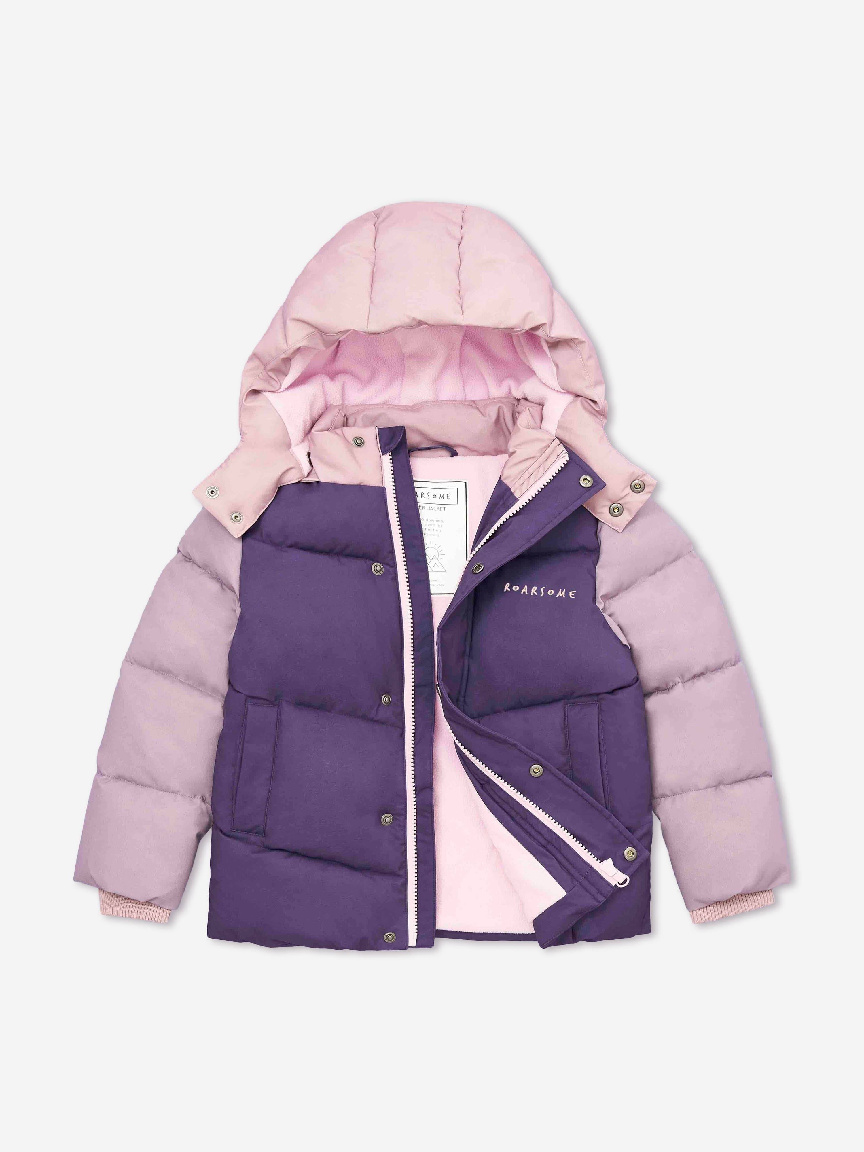 Roarsome Girls Puffer Jacket in Purple - Purple / 3 - 4 Yrs (3 - 4 Yrs)