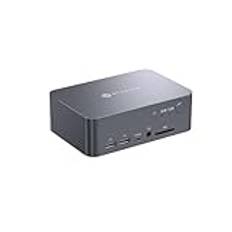 AV Access KVM-switch dubbel skärm för bärbar dator och stationär dator, Type-C 60 W laddning för bärbar dator, Ethernet, EDID, med HDMI & Displayport, USB-C MST Dual 4K@60 Hz, 1080P@240 Hz, 2K@144 Hz,