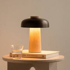 Audo bordlampe, sand/bronze, sten, 24,5 cm