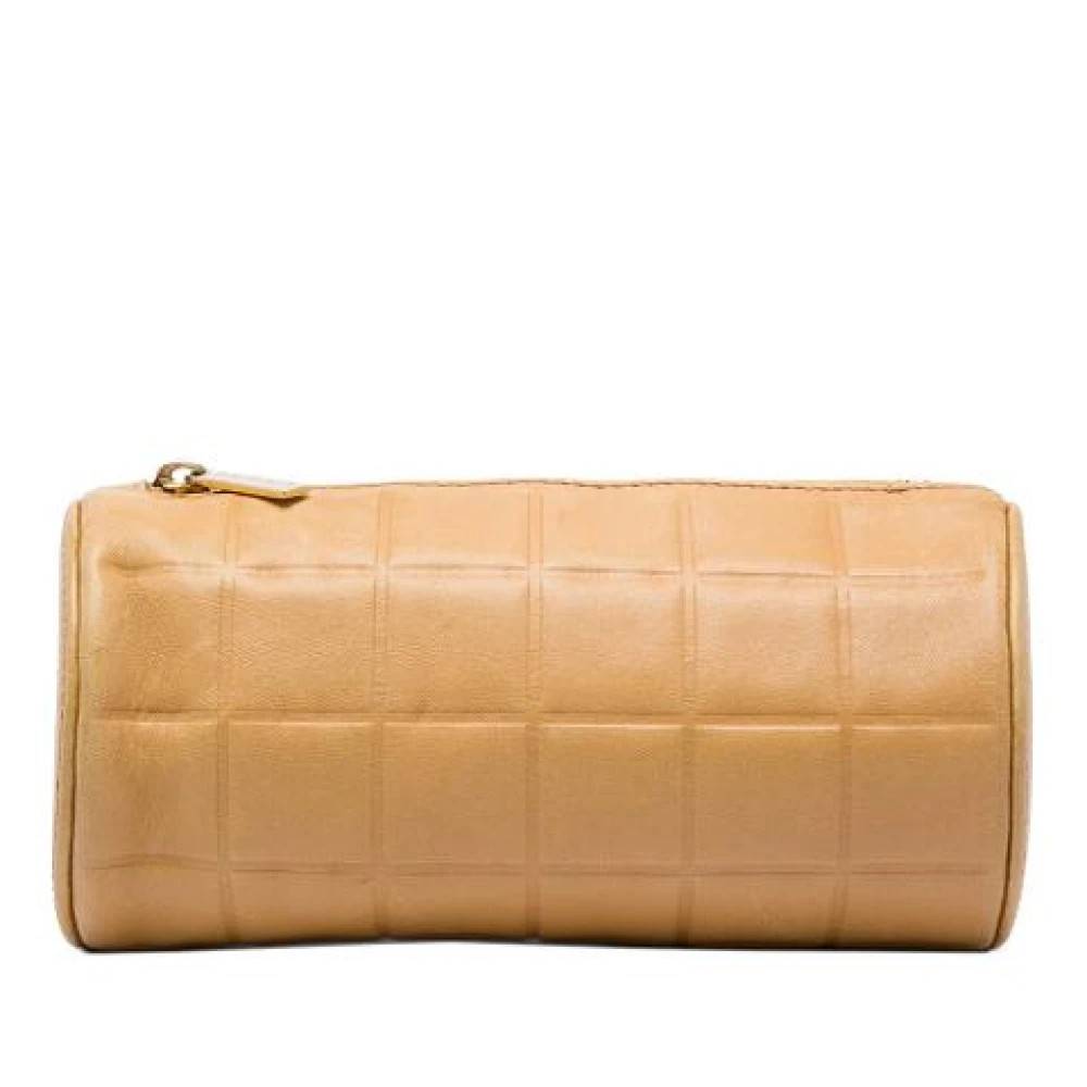 Chanel Vintage Pre-owned Mini Pouch - Vintage - Dame - Beige - ONE SIZE - Læder