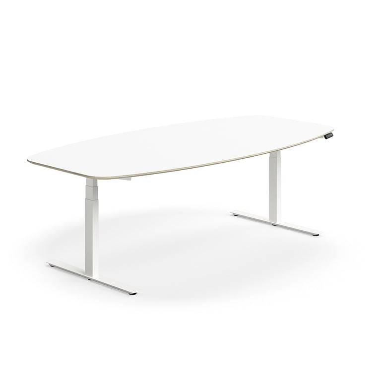 Konferensbord NOVUS, höj- och sänkbart, 2400x1200 mm, vit
