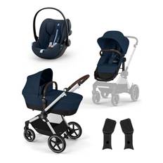 cybex GOLD EOS Lux Ocean Blå klapvogn inklusive Cloud G i-Size Plus autostol Ocean Blå og Adapter