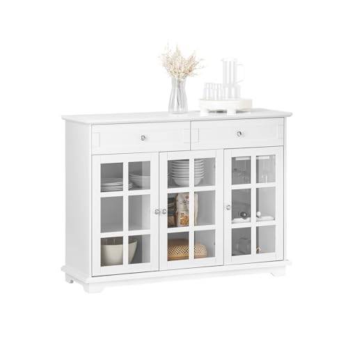 SoBuy Buffé server skänk Vitrinskåp Konsolbord Skänk Sideboard FSB77-W