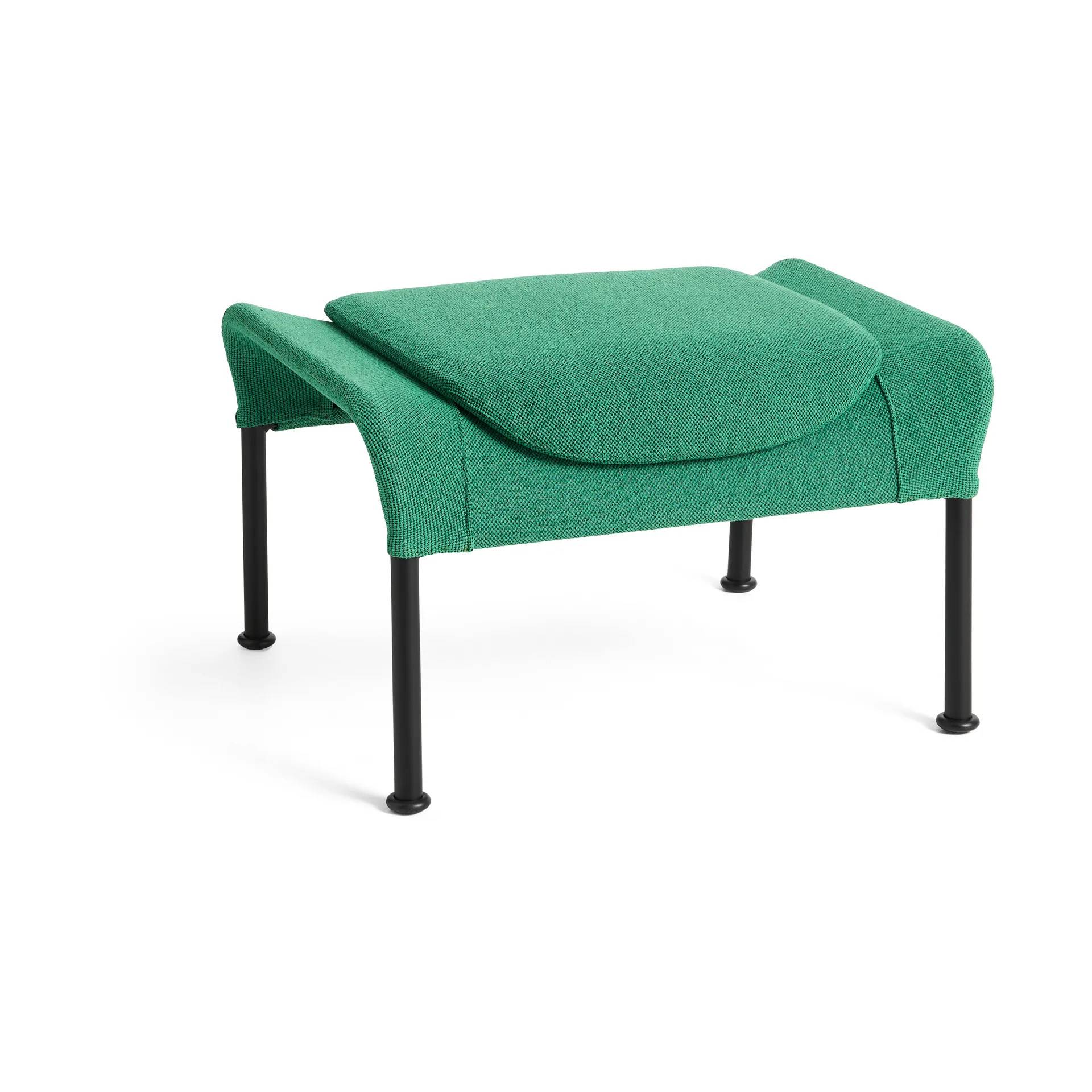 HAY O2 Ottoman fotpall Soft green-svartlackerad stål