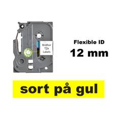 Kompatibel TZe-FX631 12mm x 8m sort på gul P-Touch lamineret tape