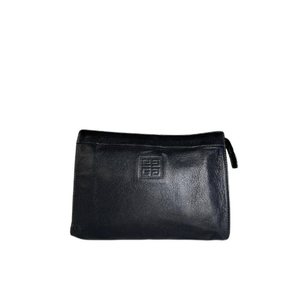 Givenchy Pre-owned Pre-owned 4G Logo Pouch Clutch - Vintage - Dame - Sort - ONE SIZE - Læder
