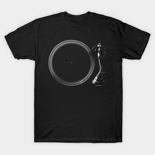 Herr Svart Tryckt T-shirt Superstor T-shirt Skivspelare Retro Musik Vintage Ljud Vinylskivspelare LP Värmeöverföringstryck utan skärning Bomulls-T-shi