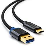 deleyCON 3,0m USB C-Kabel USB 3.0 Laddningskabel Datakabel 5 Gbit/s USB-A till USB-C för iPhone 17 16 15 Pro Max Samsung Galaxy S25 S24 S23 Pixel iPad Pro MacBook Air Tablets Switch PS5 Notebook PC