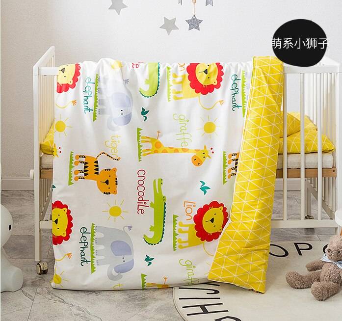 2 st baby sängkläder set 100% bomull spjälsäng sänglinne kit tecknat djur inkluderar örngott påslakan utan fyllnadsmedel - 11
