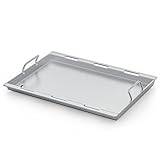 Onlyfire Rostfri Stål Griddle för Weber Spirit 300/400-serien Gasolgrillar, Fullstor Grillplatta, Tillbehör för Weber Spirit