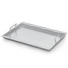 Onlyfire Rektangulär Grillplatta i Rostfritt Stål med Handtag och Fetthål för Weber Spirit I & II 300-Seriens och Spirit 400-Serien Gasolgrillar, Reservdelar för Weber Spirit E/S-310 320, 6787