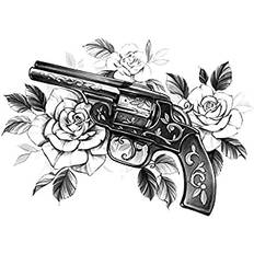 Tillfällig pistol tatuering rosor tatuering falsk tatuering Hb391X