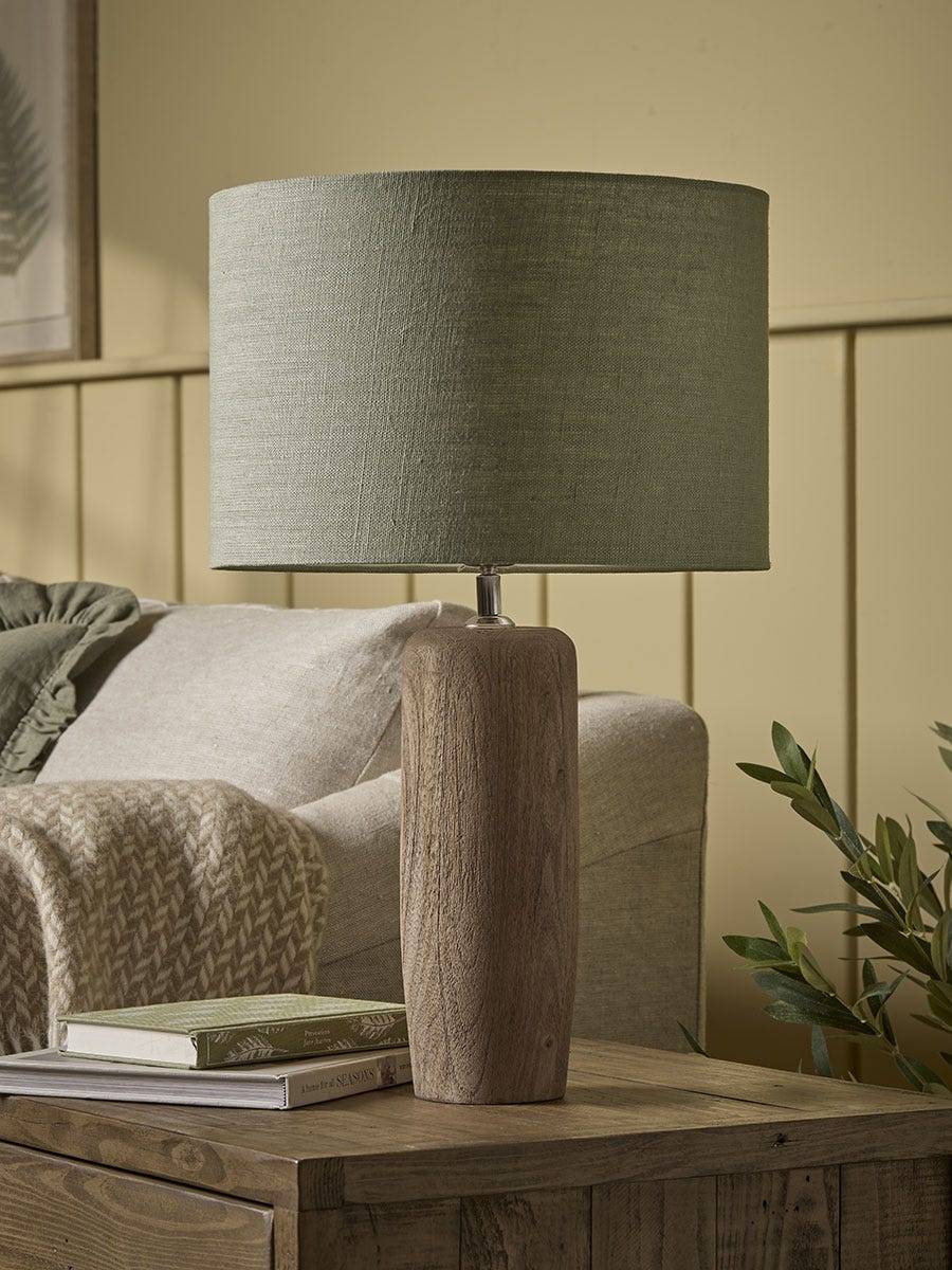 Tall Wooden Sage Table Lamp