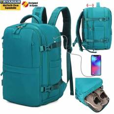 Ryanair Expandable Cabin Travel Backpack 40x25x20-25cm With Shoe Bag, Waterproof Casual Daypack Fits 14&#34; Laptop - Blue/Beige/Black/Pink/Green/Purple/A - Green
