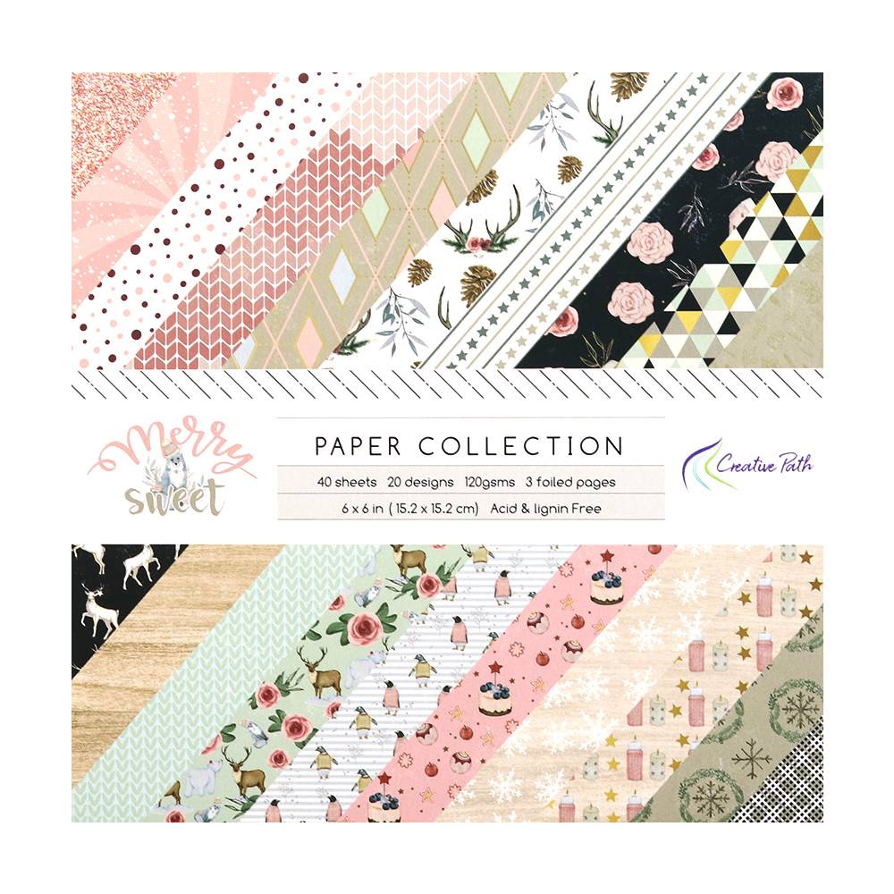 Creative Path 6 Inch Scrapbooking Background Paper Reindeer Star Flower Snowflake Decorative Journaling Paper For Crafts Origami