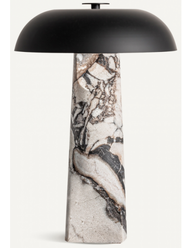 Bordlampe i marmor og jern H40 cm 3 x G9 LED - Grå/Sort