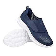 Generiskt mjuka ortopediska damskor, andas, vävda, för promenader, slip-on-skor av skum, fotvalvsstöd, händer, slip-in-sneakers skor dam sneakers klack, blå, 43 EU