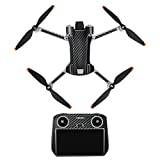 Fututech dekorativt klistermärke kit för DJI Mini 3 Pro RC skyddsdekal för drönare och fjärrkontroll vattentät anti-aging anti-repor ljusa färger klistermärke (svart kol)