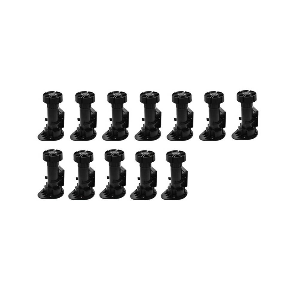 12 Pack Black Cabinet Leveler Legs Furniture Legs Adjusts From 3-7/8 Inch to 5-1/8 Inch , for Furniture, Cabinets